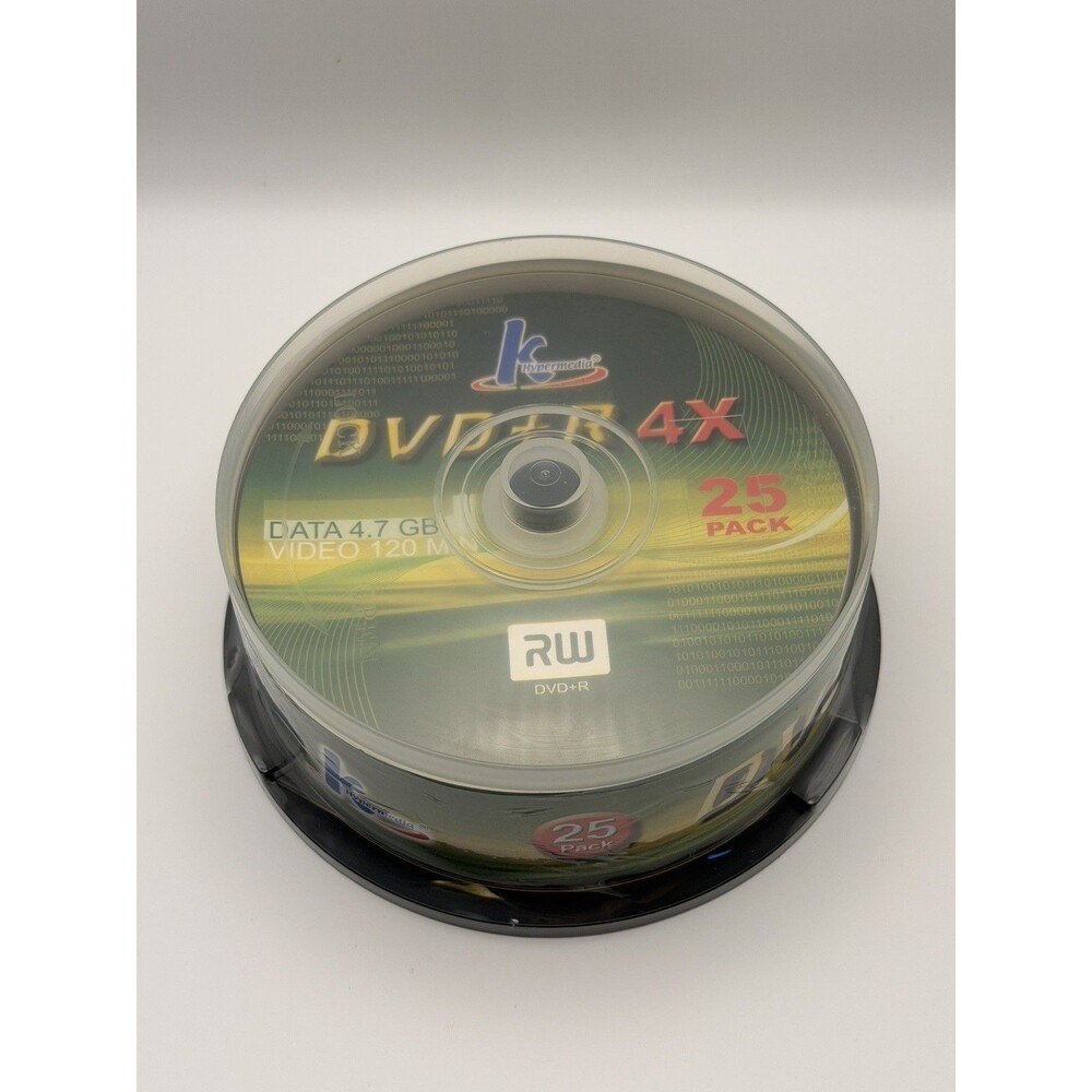 K Hypermedia DVD+R 25 Discs 8x Speed 4.7 GB 120 Min New Sealed Package